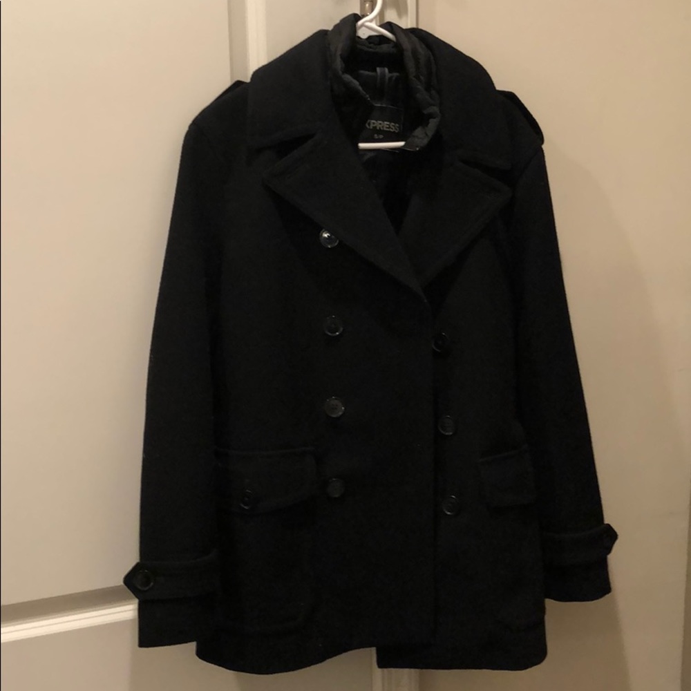Express Peacoat with zipper vest attachment